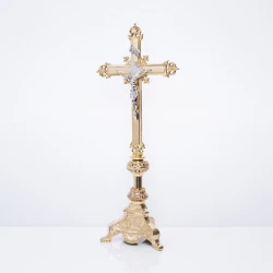 Krzyż ołtarzowy mosiężny 75 cm